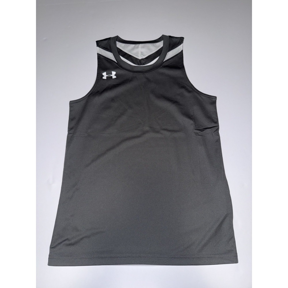 Under Armour Boys Large Tank Top Reversible Gray White Kids Athletic Sports NEW